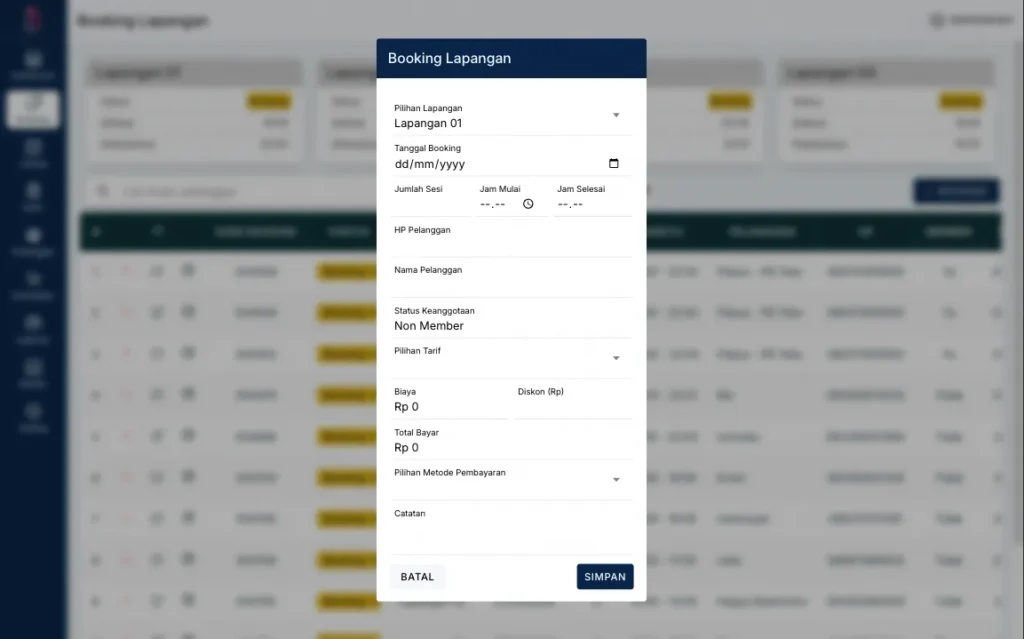 Aplikasi Booking Lapangan - jasa pembuatan aplikasi custom di medan