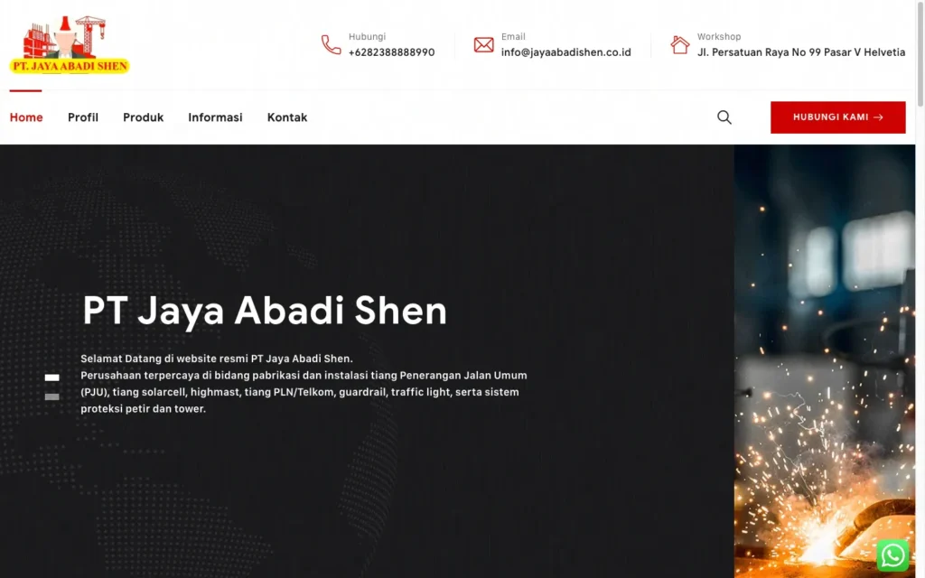 portfolio jasawebmedan: jayaabadishen.co.id