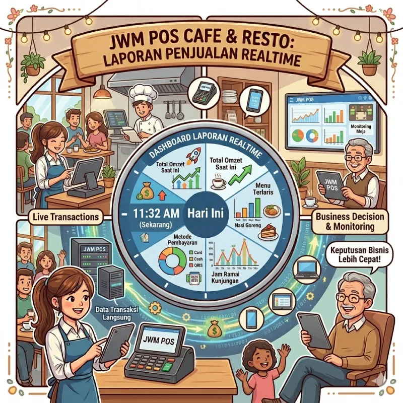 JWM Pos Cafe Resto - Laporan realtime