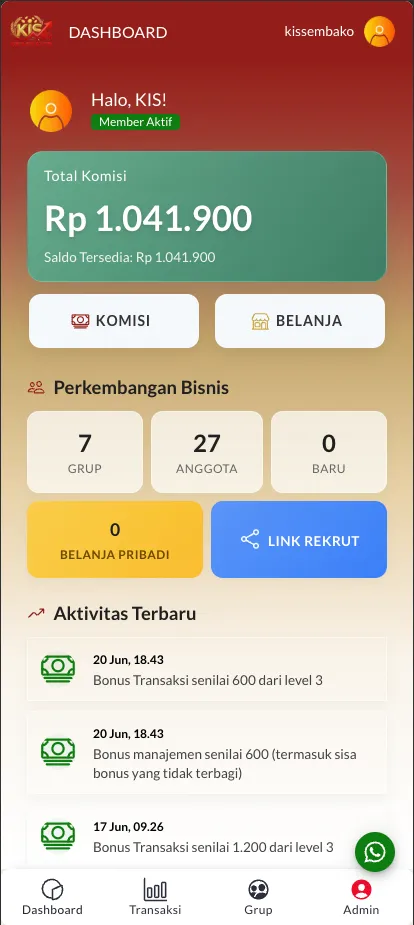 Dashboard member - JasaWebMedan